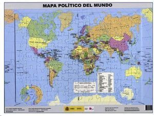 PUZLE MAGNETICO DEL MAPA POLÍTICO DEL MUNDO DE UNA DIMENSIÓN DE 35,5 X 27,5 CM. Y 97 PIEZAS.