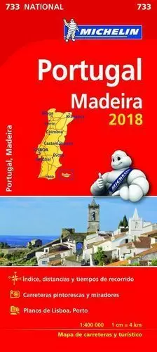 MAPA DE CARRETERAS PORTUGAL Y MADEIRA 2018