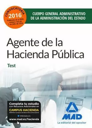 AGENTES HACIENDA PÚBLICA ADMINISTRATIVOS ADMINISTRACIÓN DEL ESTADO. TEST 2016