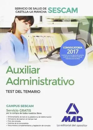 AUXILIAR ADMINISTRATIVO SESCAM TEST DEL TEMARIO 2017 MAD