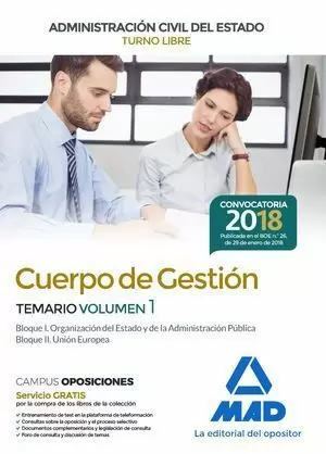 CUERPO DE GESTIÓN DE LA ADMINISTRACIÓN CIVIL DEL ESTADO 2018. TEMARIO 1