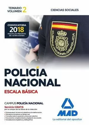 POLICÍA NACIONAL ESCALA BÁSICA 2018 MAD. TEMARIO 2 CIENCIAS SOCIALES