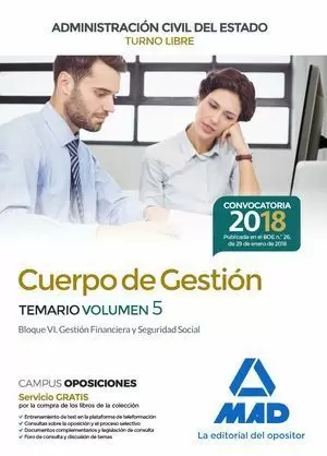 CUERPO DE GESTIÓN DE LA ADMINISTRACIÓN CIVIL DEL ESTADO 2018. TEMARIO 5