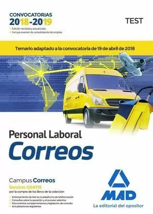 PERSONAL LABORAL DE CORREOS Y TELÉGRAFOS 2018. TEST