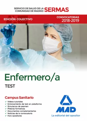 ENFERMERO / A DEL SERVICIO DE SALUD DE LA COMUNIDAD DE MADRID. TEST 2018 MAD