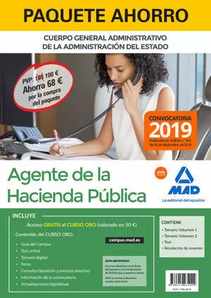 PAQUETE AHORRO AGENTES DE LA HACIENDA PÚBLICA 2020. AHORRA 68 