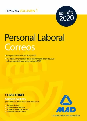 PERSONAL LABORAL DE CORREOS Y TELÉGRAFOS 2020. TEMARIO VOLUMEN 1 MAD