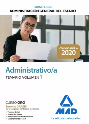 2020 ADMINISTRATIVO DE LA ADMINISTRACIÓN GENERAL DEL ESTADO. TEMARIO 1