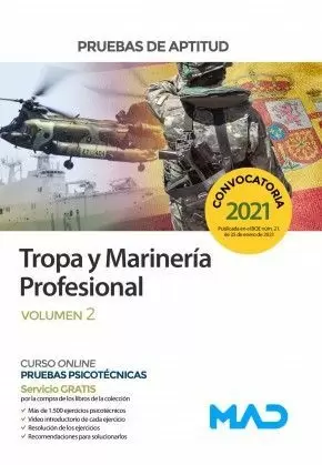 2021TROPA Y MARINERÍA PROFESIONAL PRUEBAS APTITUD VOLUMEN 2 MAD