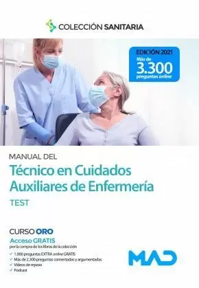 2021 MANUAL TECNICO CUIDADOS AUXILIARES ENFERMERIA  TEST  MAD