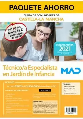 2021 PACK TECNICO ESPECIALISTA JARDIN DE INFANCIA JCCM. MAD