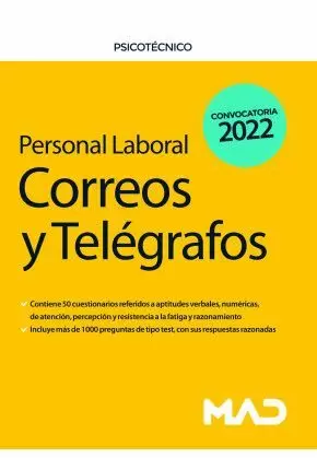 2022 PERSONAL LABORAL DE CORREOS Y TELÉGRAFOS. PSICOTÉCNICO MAD