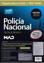 PAQUETE AHORRO PLUS + TEST PAPEL ESCALA BÁSICA POLICÍA NACIONAL 2022. AHORRA 139