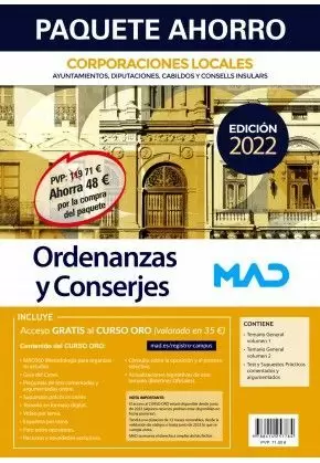 2022 ORDENANZAS Y CONSERJES DE CORPORACIONES LOCALES. PAQUETE AHORRO . AHORRA 48 