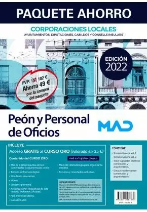 2022 PEÓN Y PERSONAL DE OFICIOS DE CORPORACIONES LOCALES. PAQUETE AHORRO . AHORRA 49