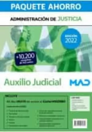 PAQUETE AHORRO 2022 CUERPO AUXILIO JUDICIAL ADMINISTRACIÓN DE JUSTICIA