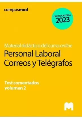 2023 TEST COMENTADOS VOLUMEN 2 PERSONAL LABORAL DE CORREOS Y TELEGRAFOS 2023