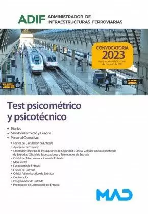 2023 TEST PSICOMÉTRICO Y PSICOTÉCNICO. ADMINISTRADOR DE INFRAESTRUCTURAS FERROVIARIAS