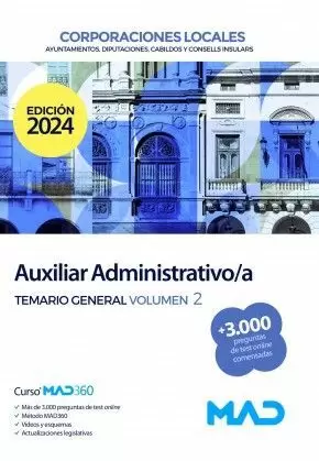 2024 AUXILIAR ADMINISTRATIVO DE LAS CORPORACIONES LOCALES TEMARIO 2  2023-2024