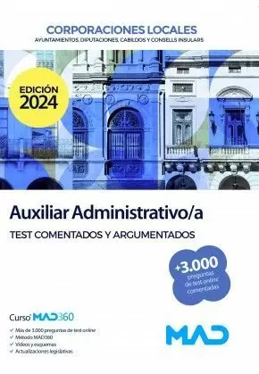 2024 AUXILIAR ADMINISTRATIVO DE CORPORACIONES LOCALES. TEST (2023-2024)