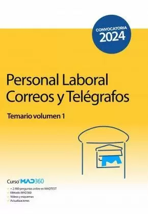 PERSONAL LABORAL DE CORREOS Y TELÉGRAFOS 2024. TEMARIO VOLUMEN 1