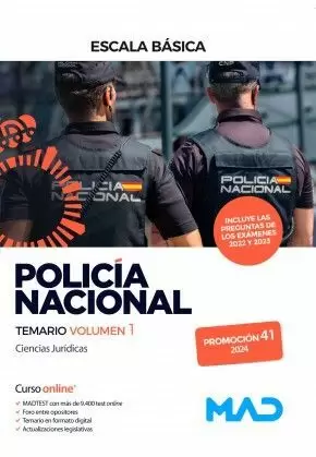 2024 POLICÍA NACIONAL ESCALA BÁSICA. TEMARIO VOLUMEN 1  PROMOCIÓN 41