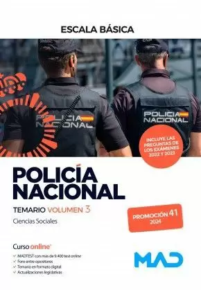 2024 POLICÍA NACIONAL ESCALA BÁSICA. TEMARIO VOLUMEN 3  PROMOCIÓN 41