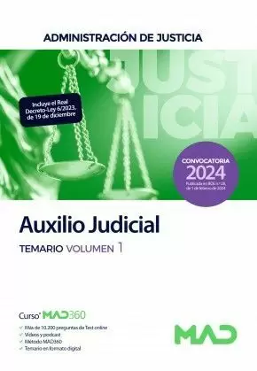 TEMARIO I 2024 AUXILIO JUDICIAL ADMINISTRACION DE JUSTICIA