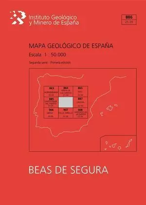 MAPA GEOLÓGICO DE ESPAÑA ESCALA 1:50.000. HOJA 886, BEAS DE SEGURA