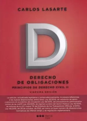 PRINCIPIOS DE DERECHO CIVIL. TOMO II (20ªED.). DERECHO DE OBLIGACIONES
