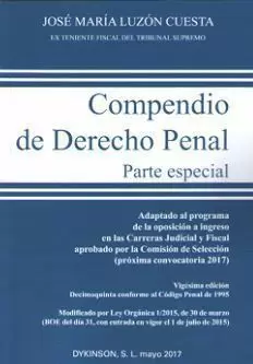 COMPENDIO DE DERECHO PENAL. PARTE EPECIAL 20ª EDICION